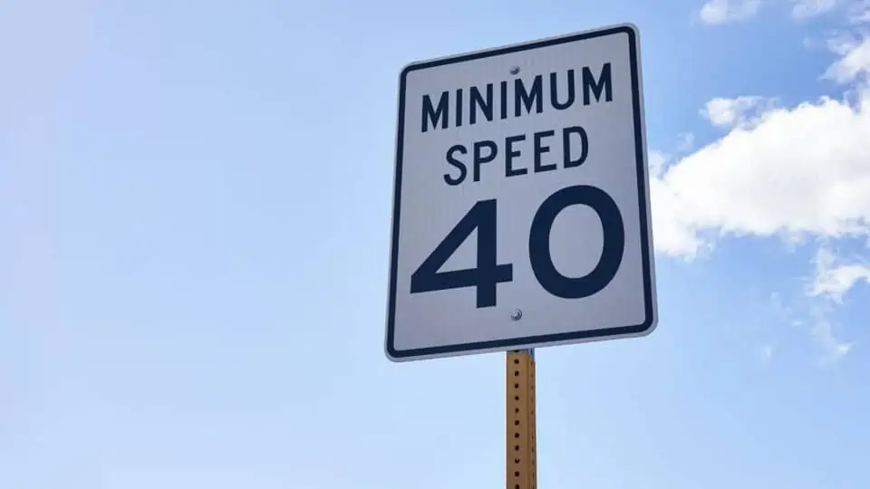 minimum speed sign