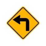 Sharp Left Turn Sign