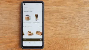 image showing a starbucks doordash delivery screen on a smartphone