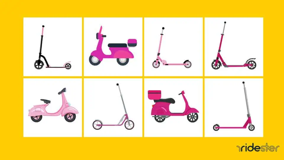 vector graphic showing an illustration of the best pink electric scooters