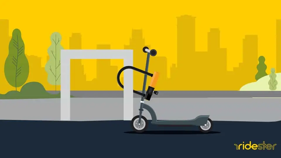 vector graphic showing an illustration of the best u-lock for electric scooters