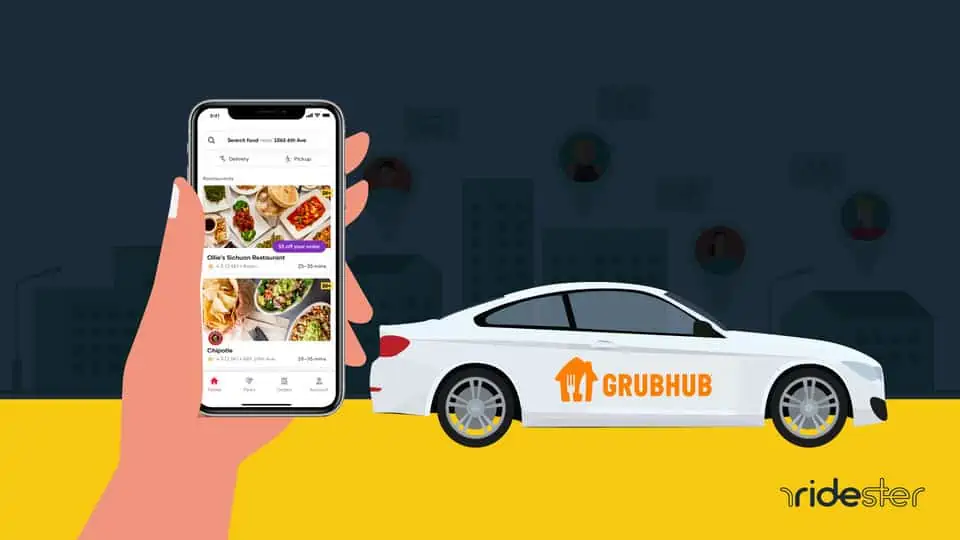 vector graphic showing an illustration to demonstrate what is grubhub