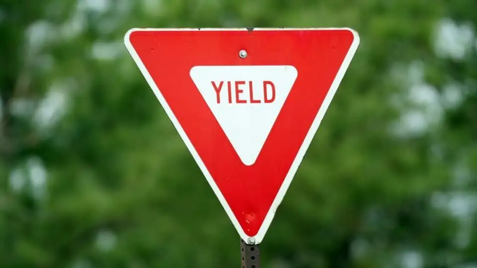 image showing a yield sign on a pole